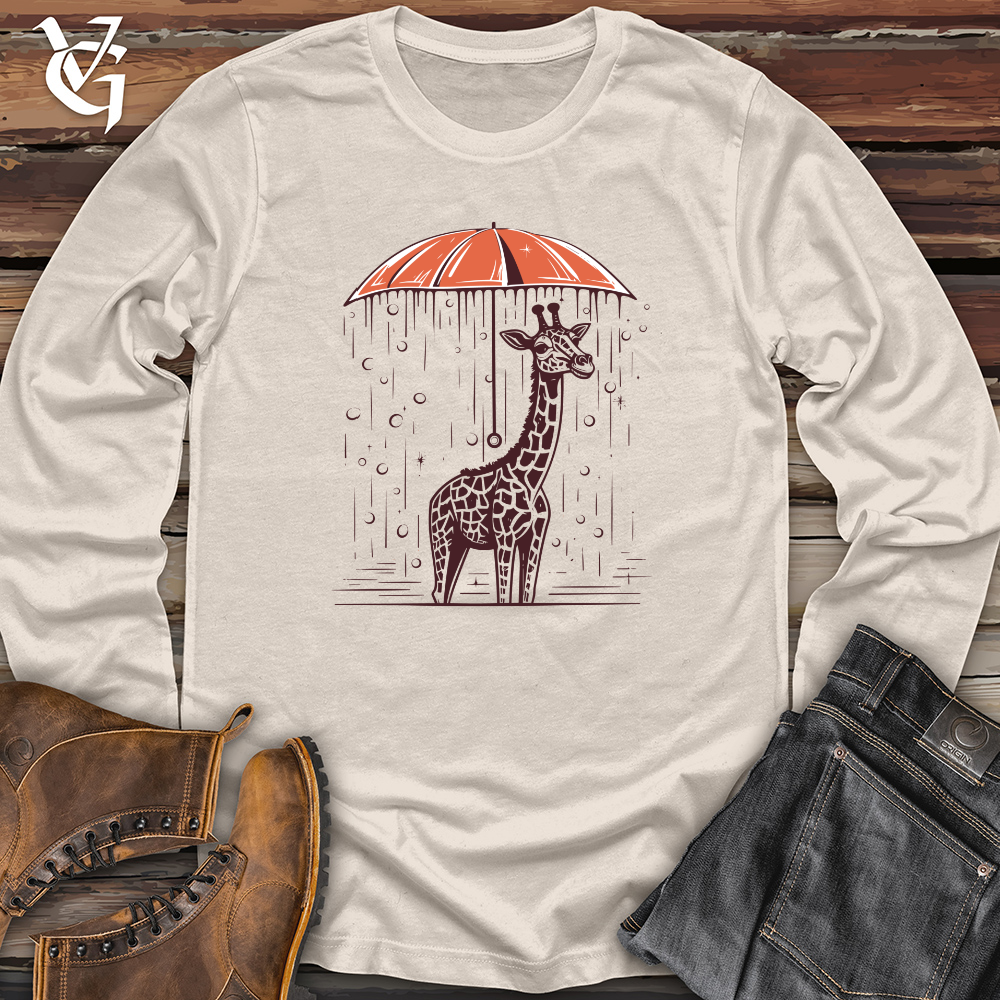 Viking Goods Vintage Rainy Giraffe Long Sleeve Natural / L