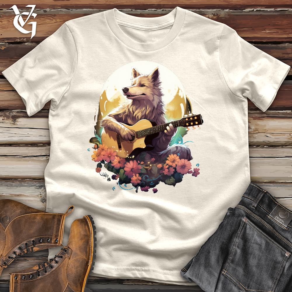 Viking Goods Wolf Guitarist Cotton Tee Natural / L