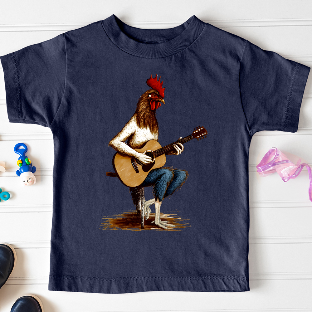 Viking Goods Chicken Guitarist Toddler Tee Navy / 2T