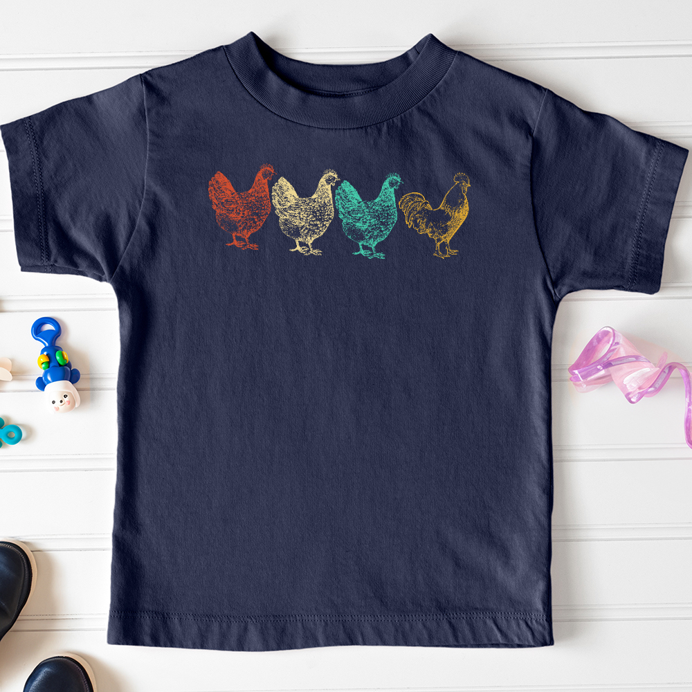 Viking Goods Chicken Scene Toddler Tee Navy / 2T