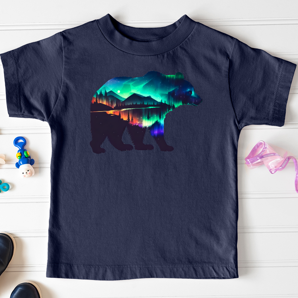 Viking Goods Northern Lights Bear Toddler Tee Navy / 2T