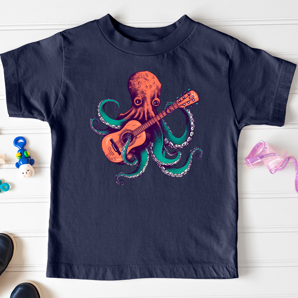 Viking Goods Octopus Guitarist Toddler Tee Navy / 2T