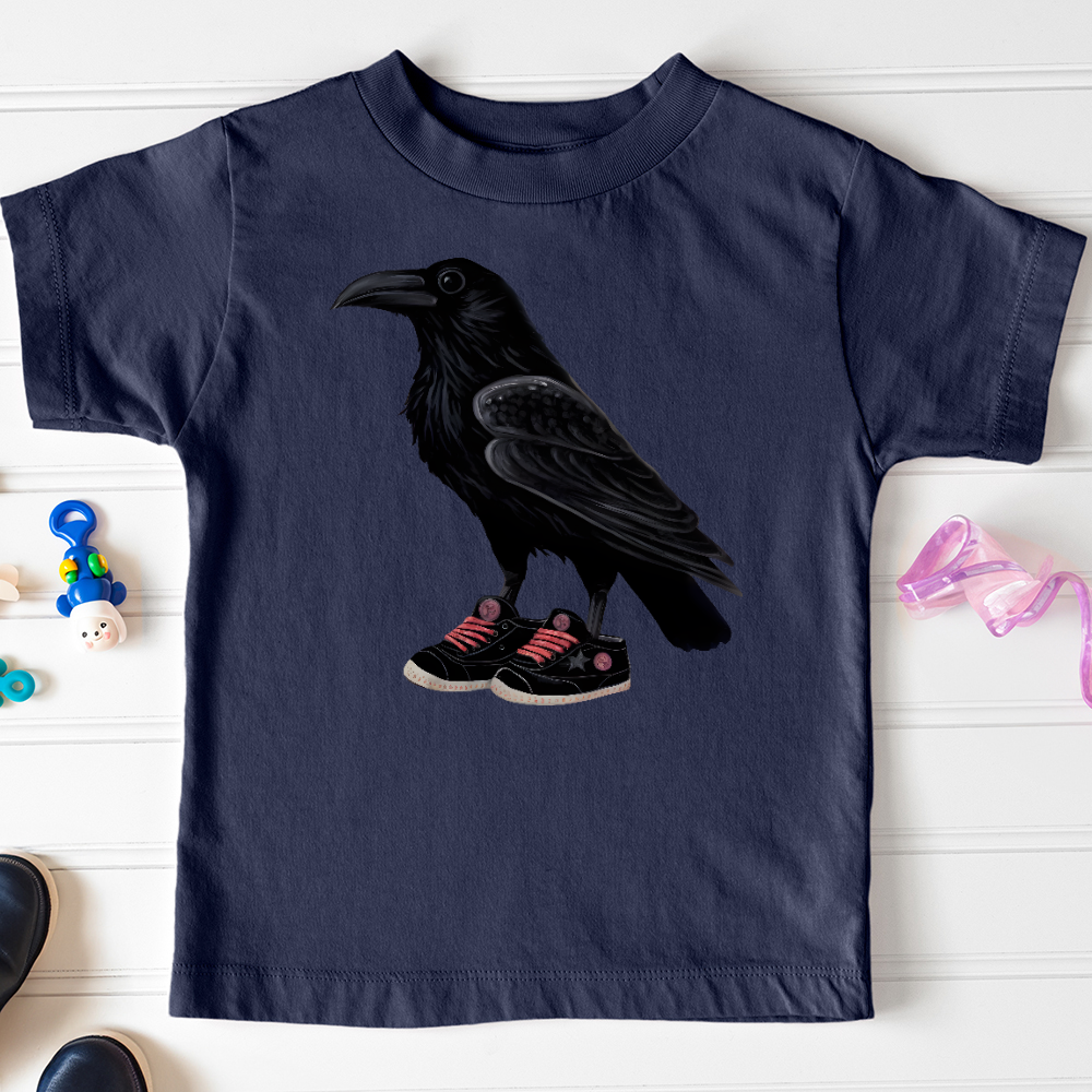 Viking Goods Raven Wearing Sneakers Toddler Tee Navy / 2T