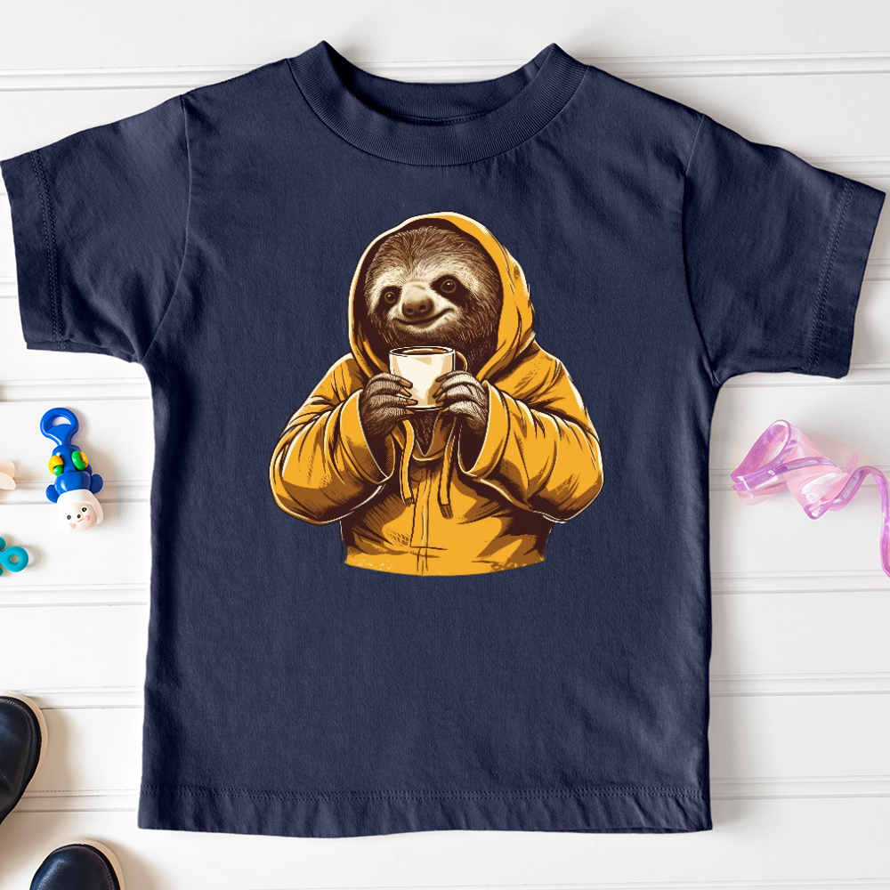 Viking Goods Sloth Coffee Toddler Tee Navy / 2T