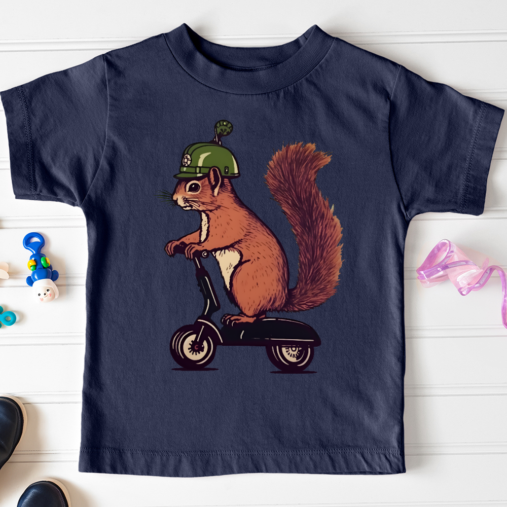 Viking Goods Squirrel Scoot Toddler Tee Navy / 2T