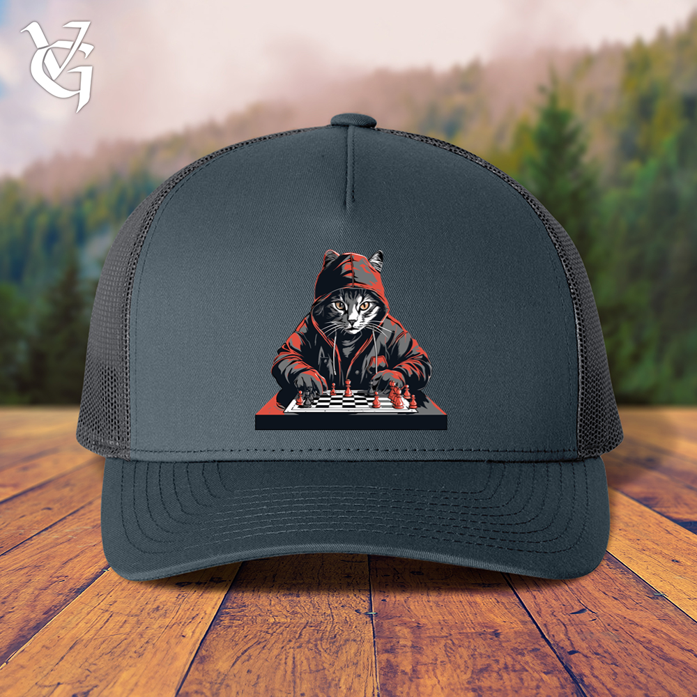 Viking Goods A Cat Playing Chess Trucker Cap Navy