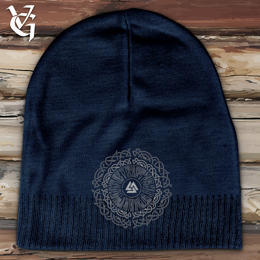 Viking Goods Ancient Round Celtic Cotton Beanie Navy