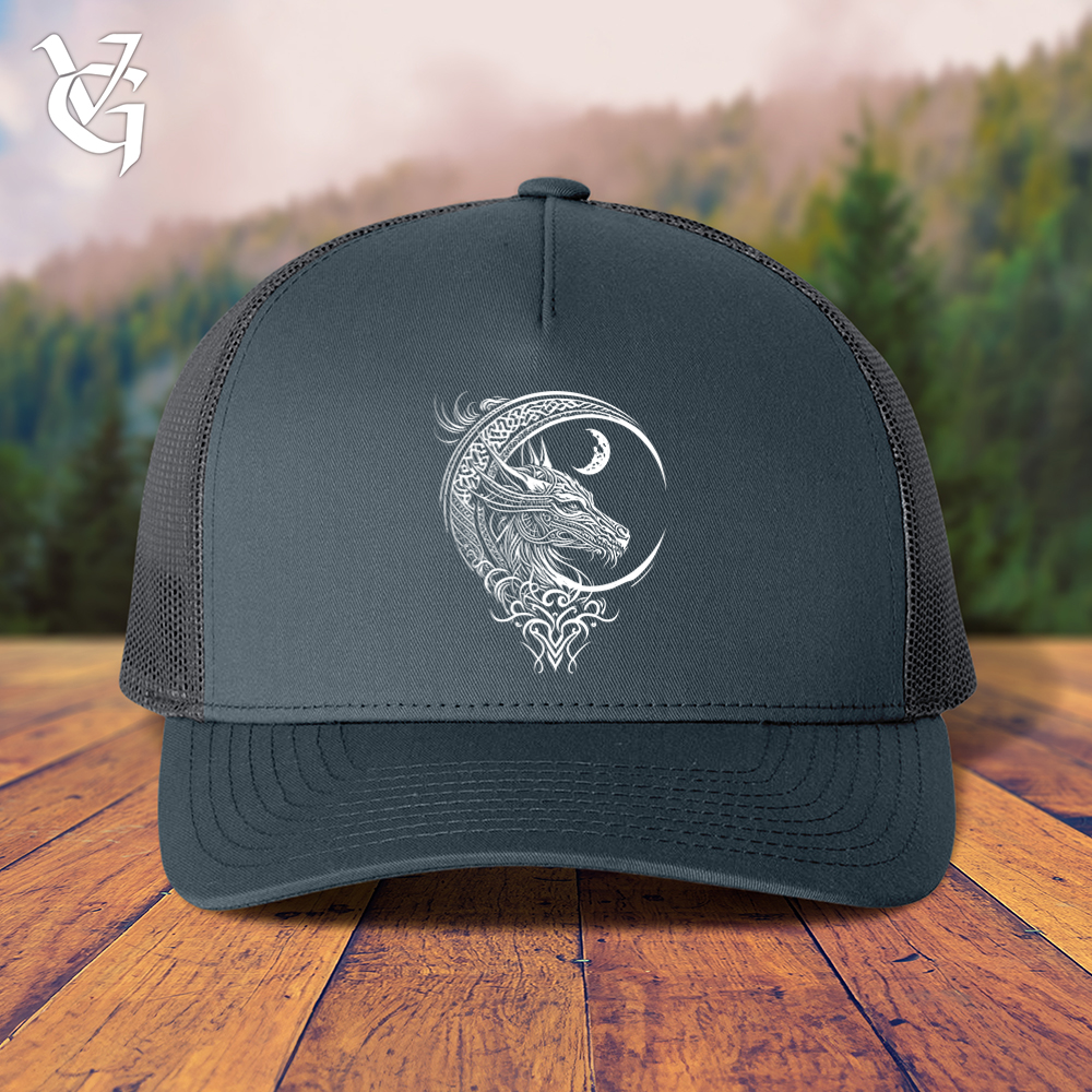Viking Goods Celtic Dragon and Moon Trucker Cap Navy