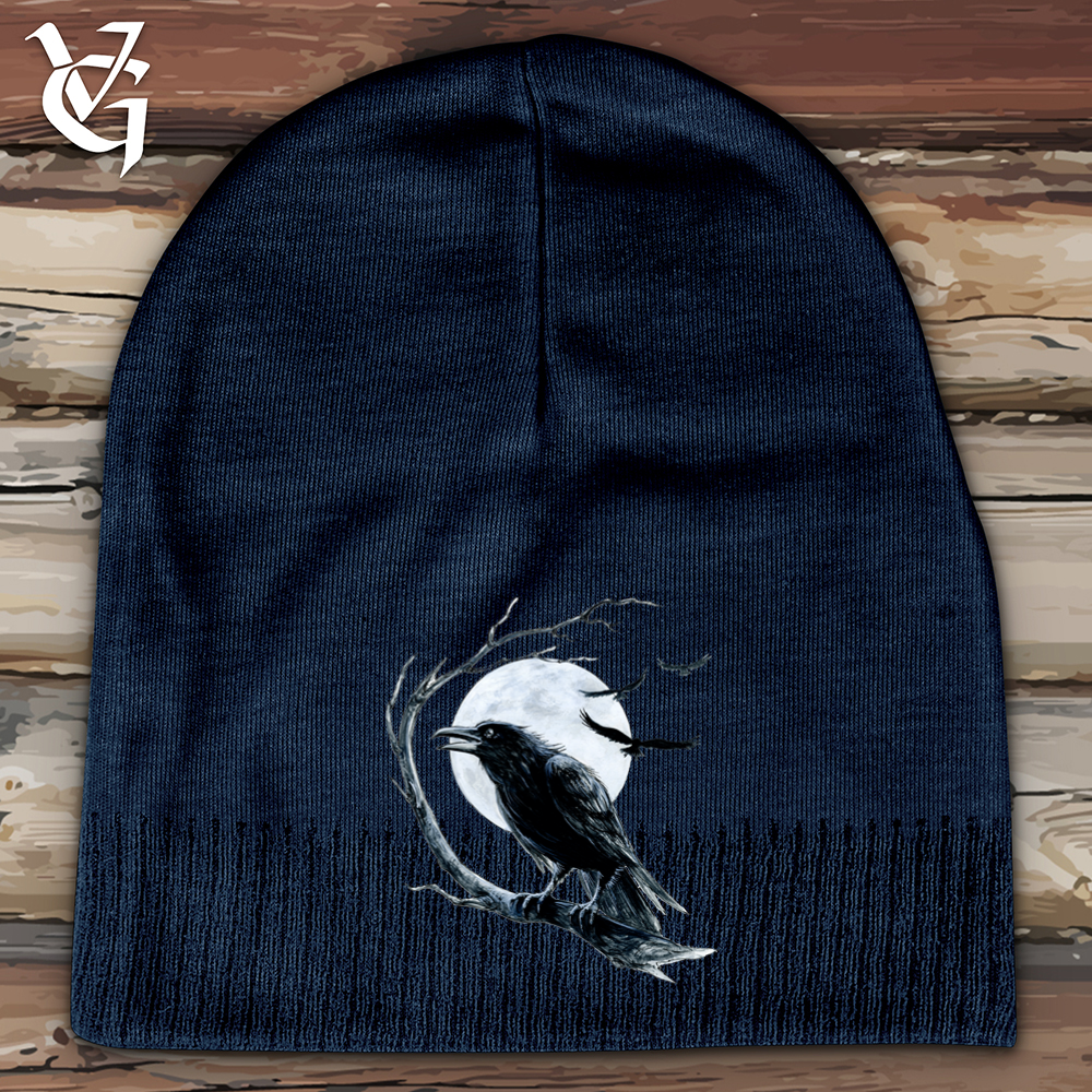 Viking Goods Cold Winter Raven Cotton Beanie Navy