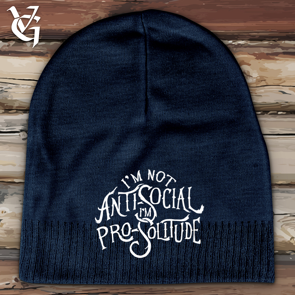 Viking Goods I'm Not AntiSocial Cotton Beanie Navy