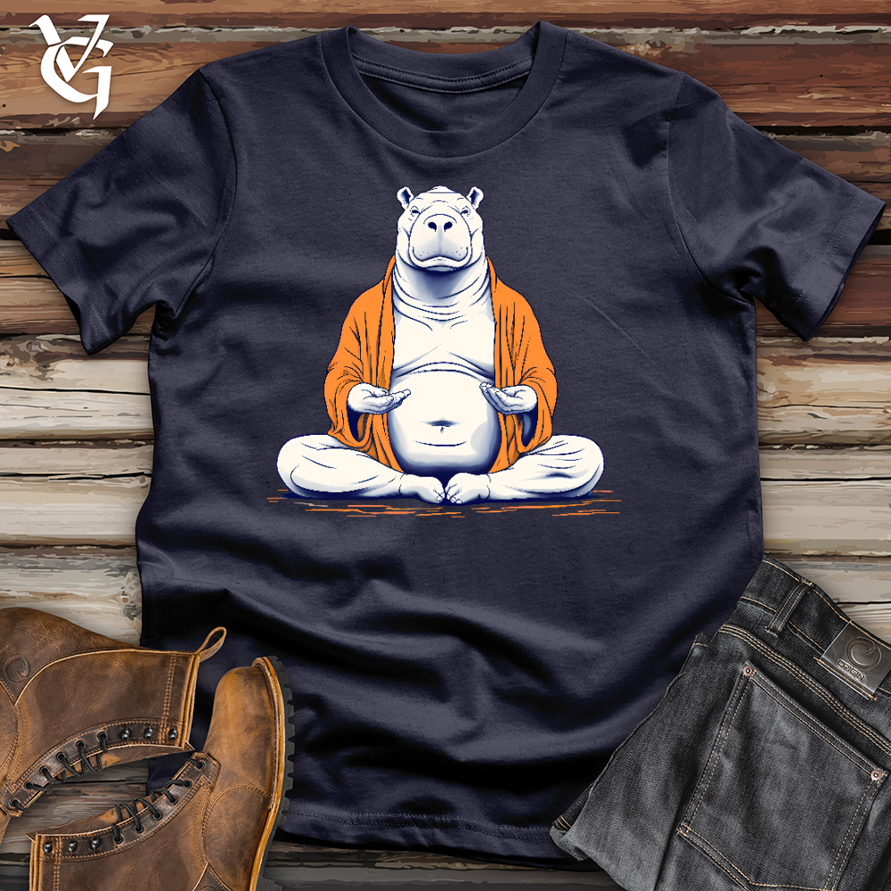 Viking Goods A Meditating Hippo Cotton Tee Navy / L