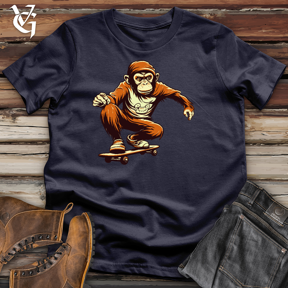 Viking Goods A Monkey Doing Skating Cotton Tee Navy / L