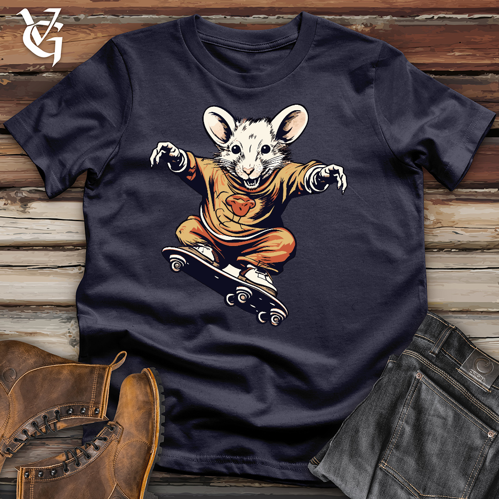 Viking Goods A Mouse Skating Cotton Tee Navy / L