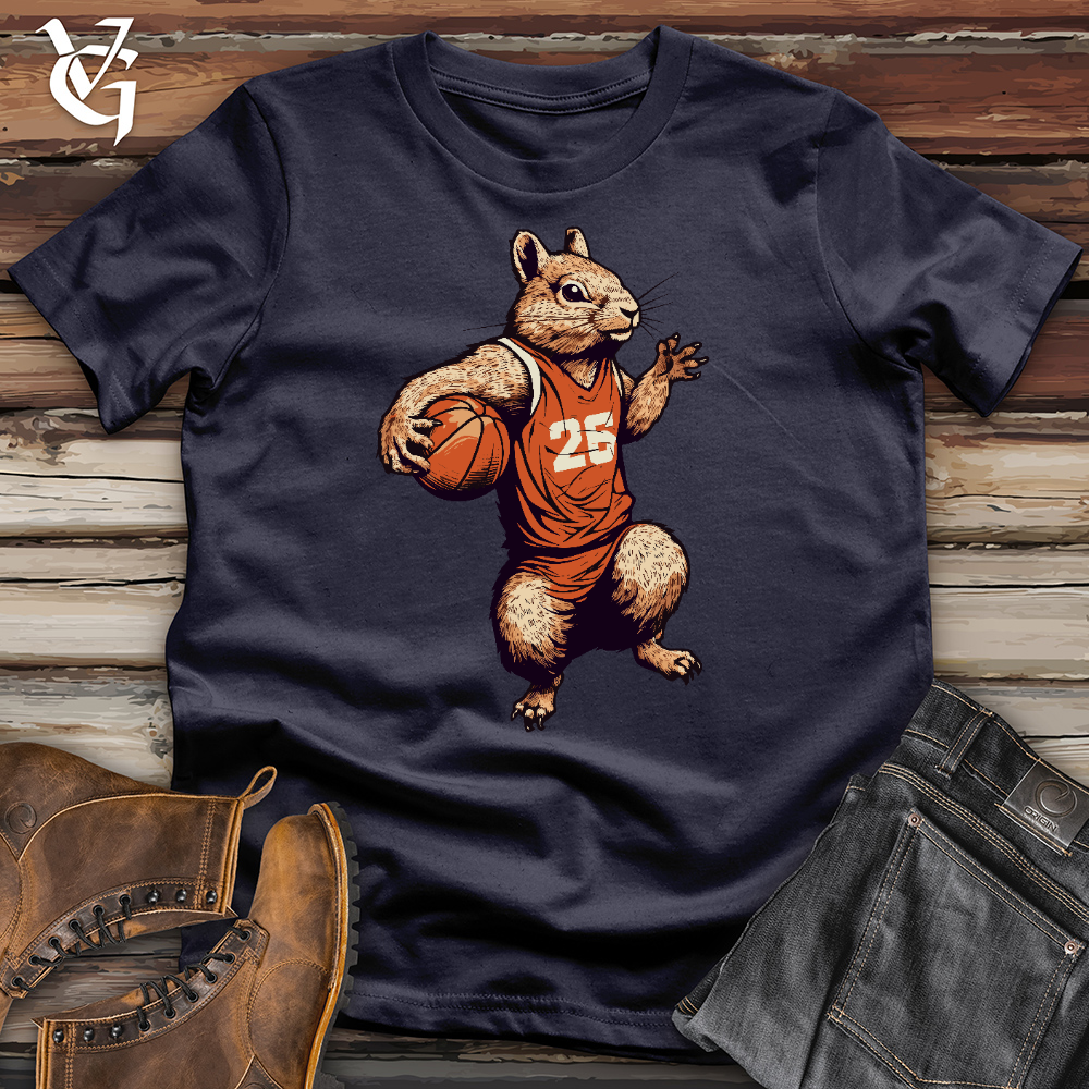 Viking Goods A Squirrel Playing Basketball Cotton Tee Navy / L