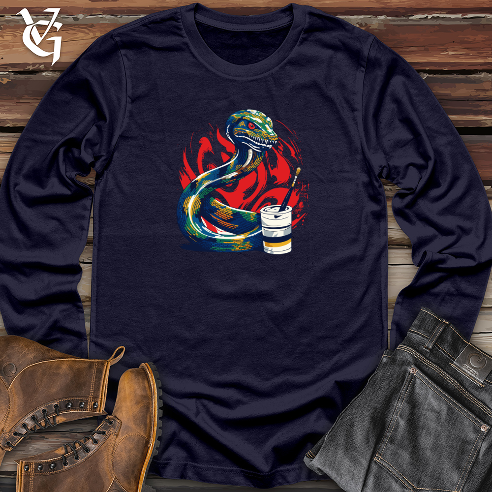 Viking Goods Abstract Serpent Strokes Long Sleeve Navy / L