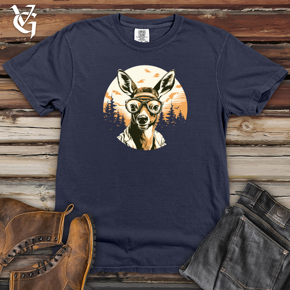 Viking Goods Aerial Antler Aviator Heavy Cotton Comfort Colors Tee Navy / L