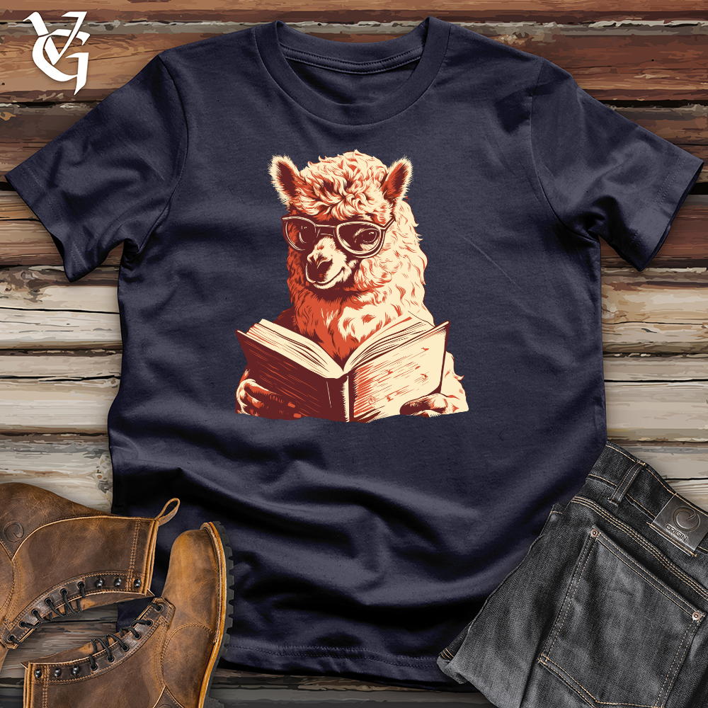 Viking Goods Alpaca Bibliophile Tranquil Read Cotton Tee Navy / L