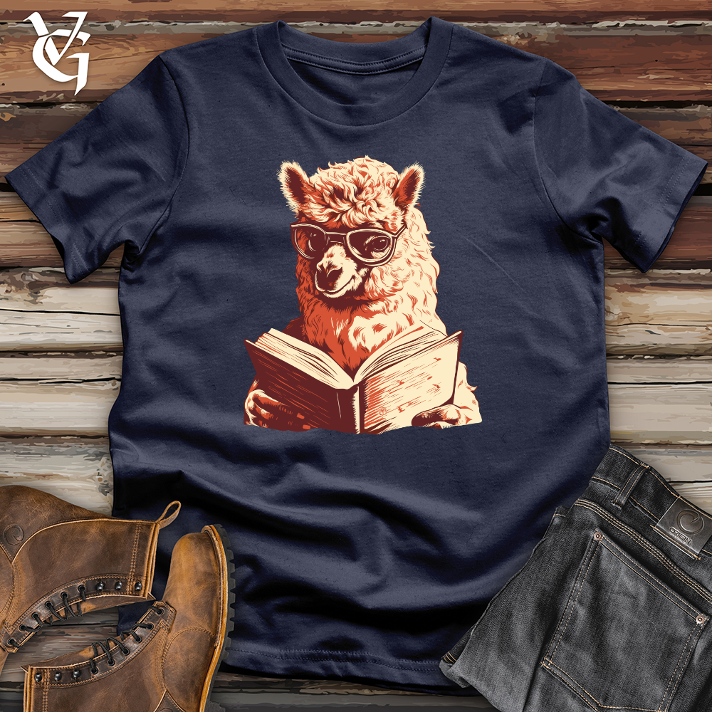 Viking Goods Alpaca Bibliophile Tranquil Read Softstyle Tee Navy / L