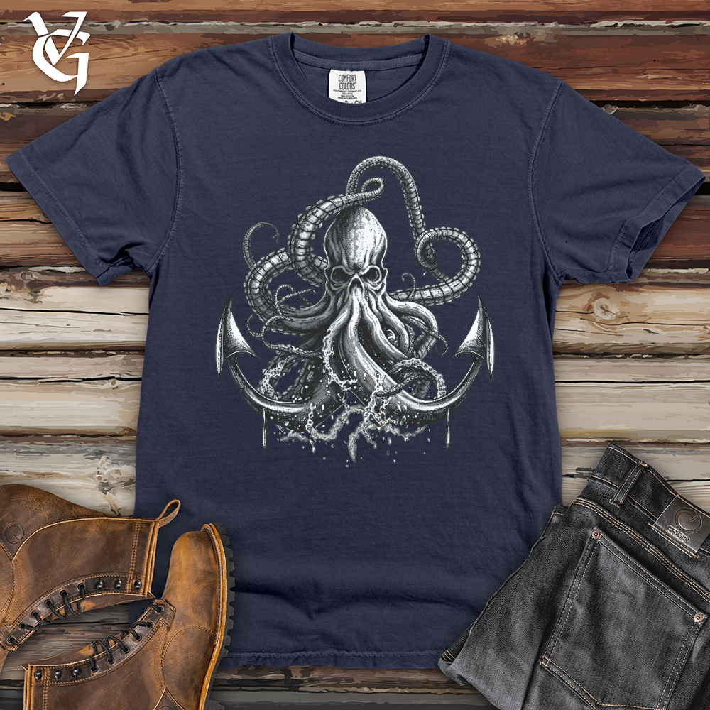 Viking Goods Anchored Octopus Heavy Cotton Comfort Colors Tee Navy / L