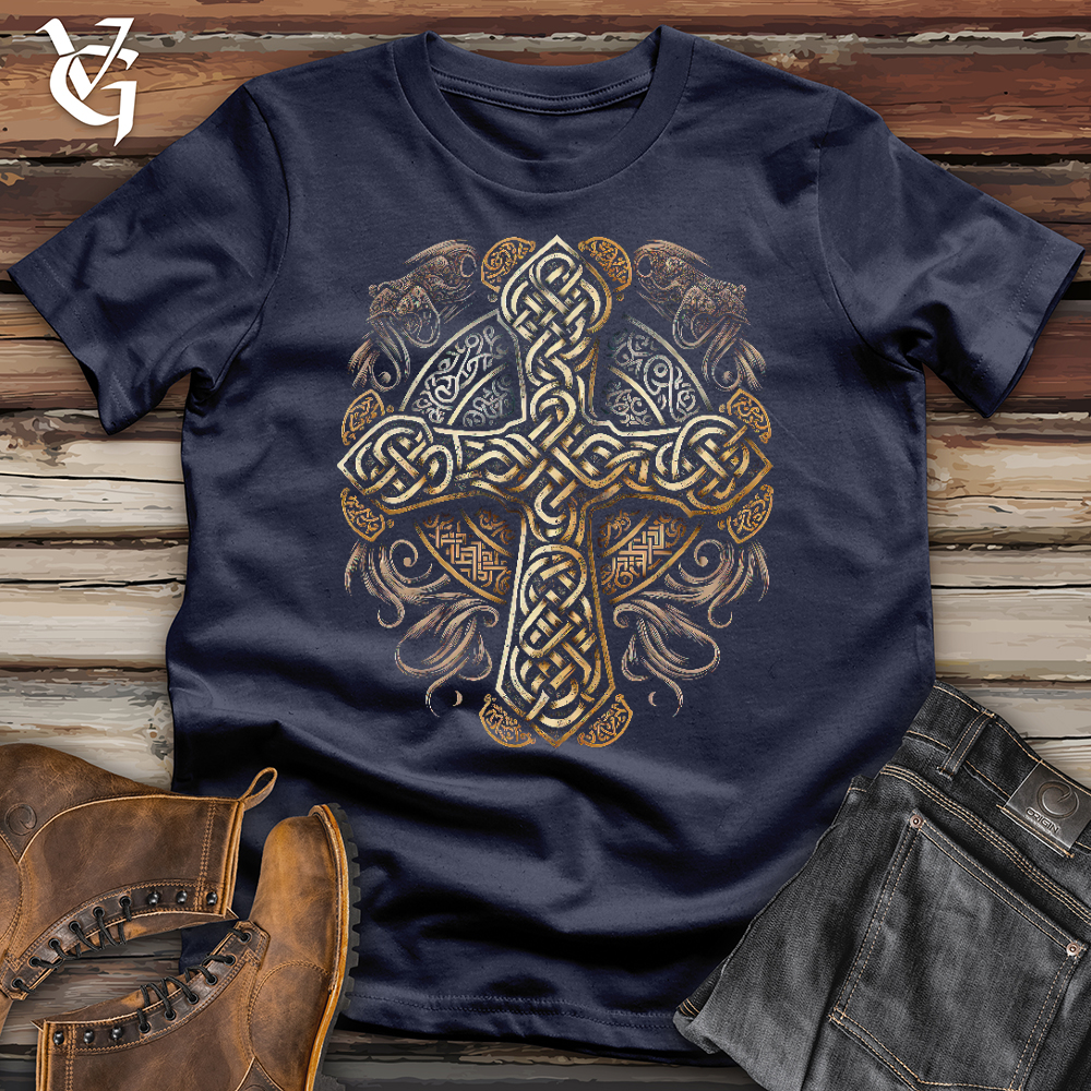 Viking Goods Ancient Celtic Cross Softstyle Tee Navy / L
