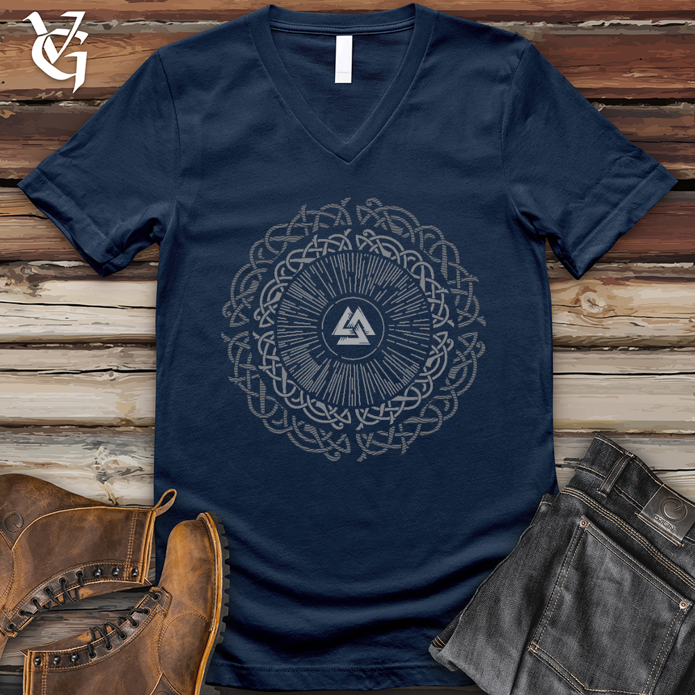 Viking Goods Ancient Round Celtic V- Neck Tee Navy / L