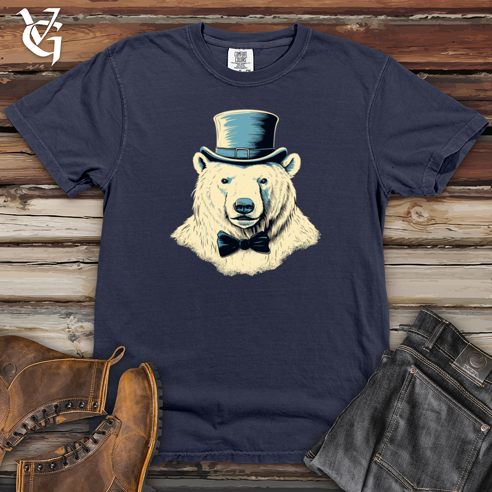 Viking Goods Arctic Dapper Bear Heavy Cotton Comfort Colors Tee Navy / L