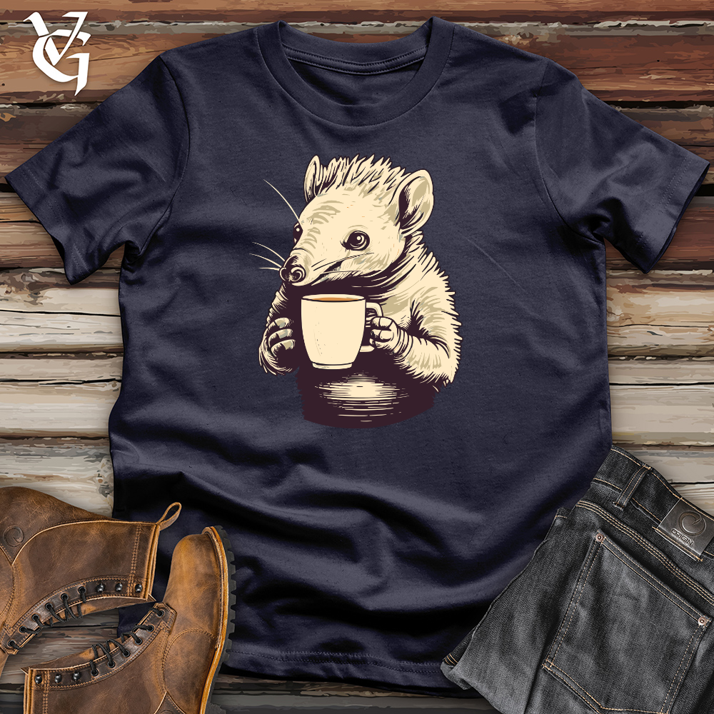 Viking Goods Armadillo Coffee Sip Bliss Cotton Tee Navy / L