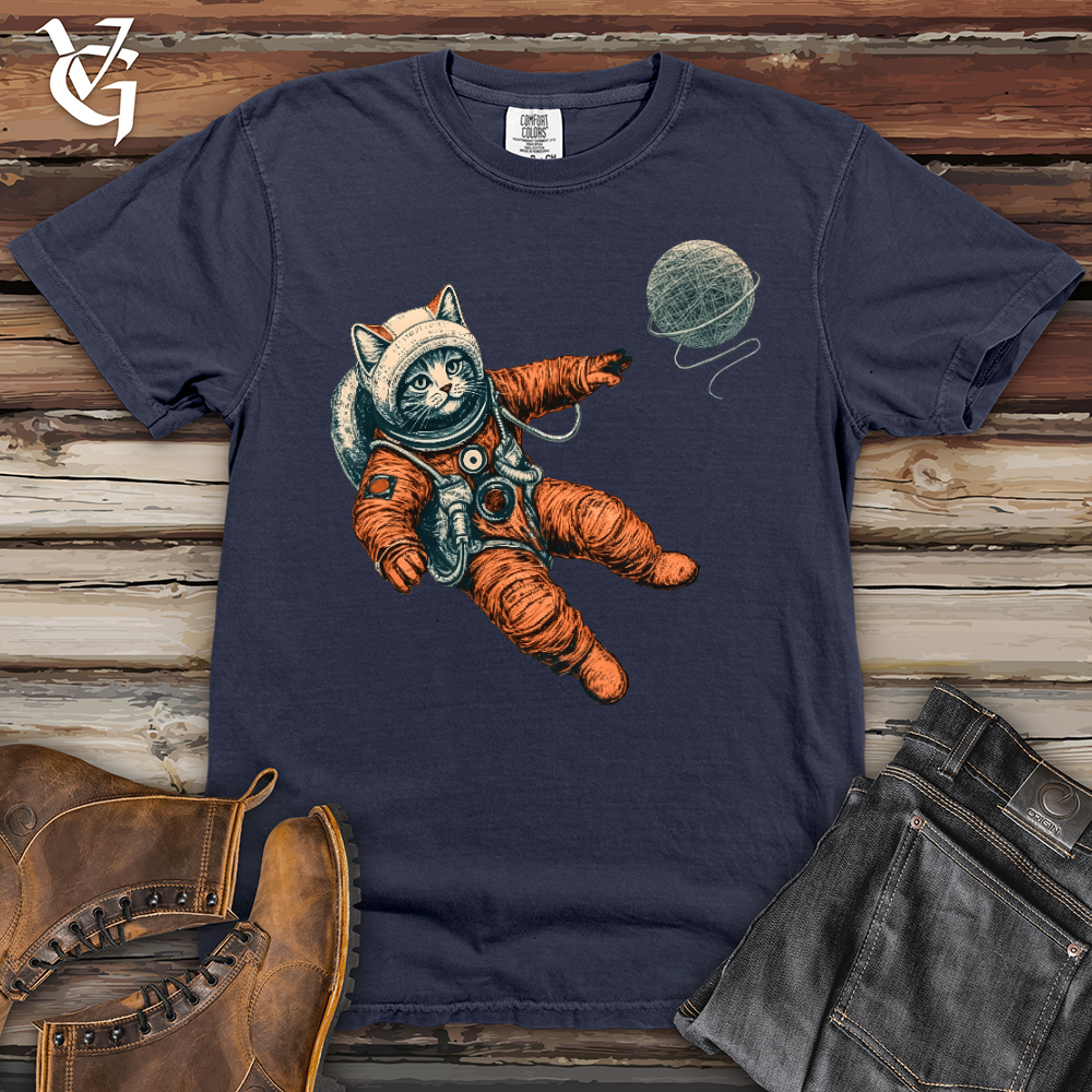 Viking Goods Astronaut Kitty Heavy Cotton Comfort Colors Tee Navy / L