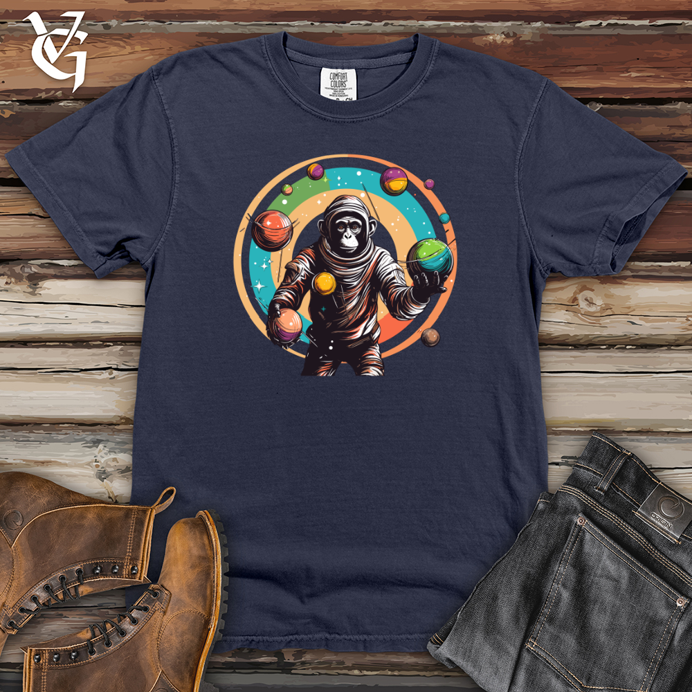 Viking Goods Astronaut Monkey Juggler  Heavy Cotton Comfort Colors Tee Navy / L