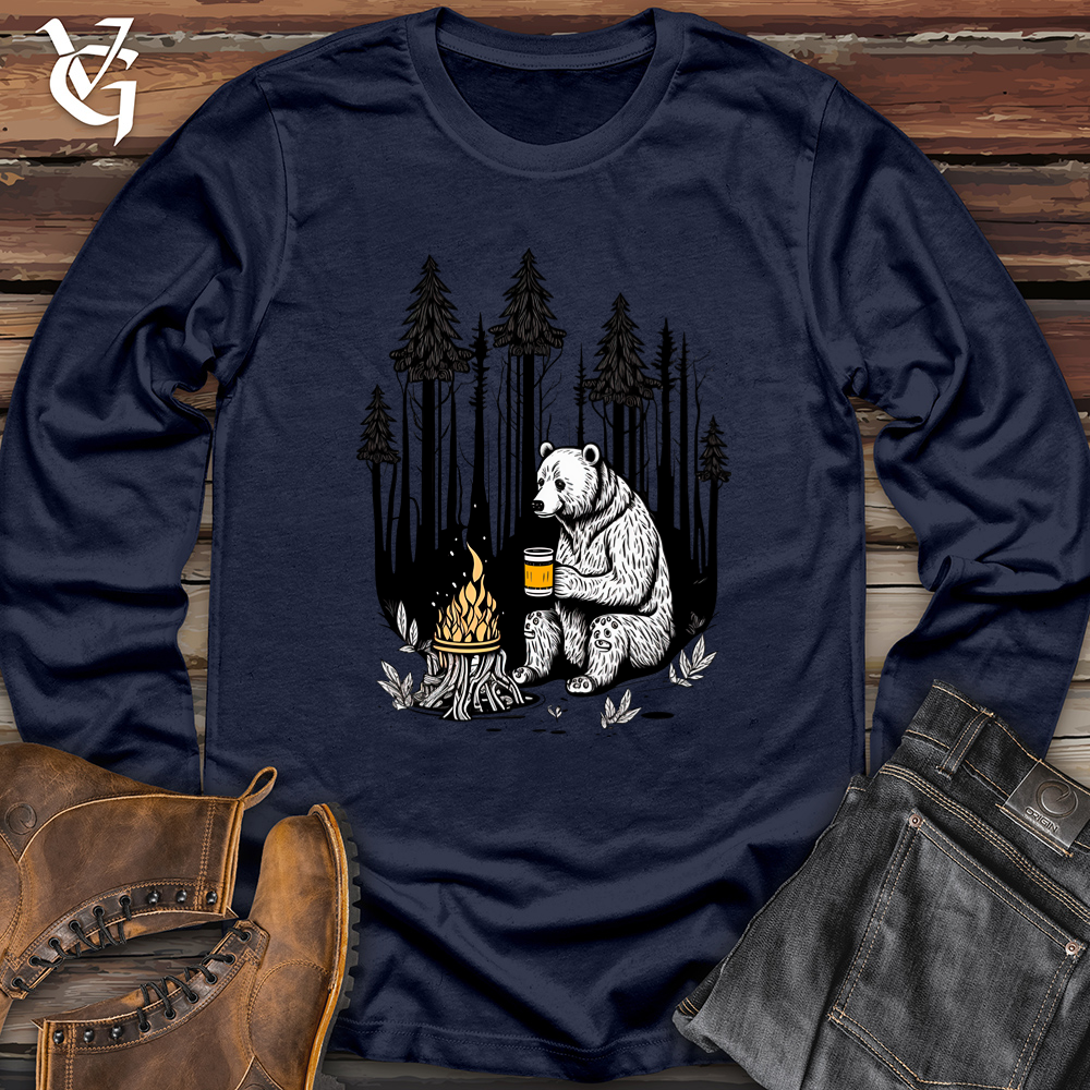 Viking Goods Bear Happy Hour Softstyle Long Sleeve Navy / L