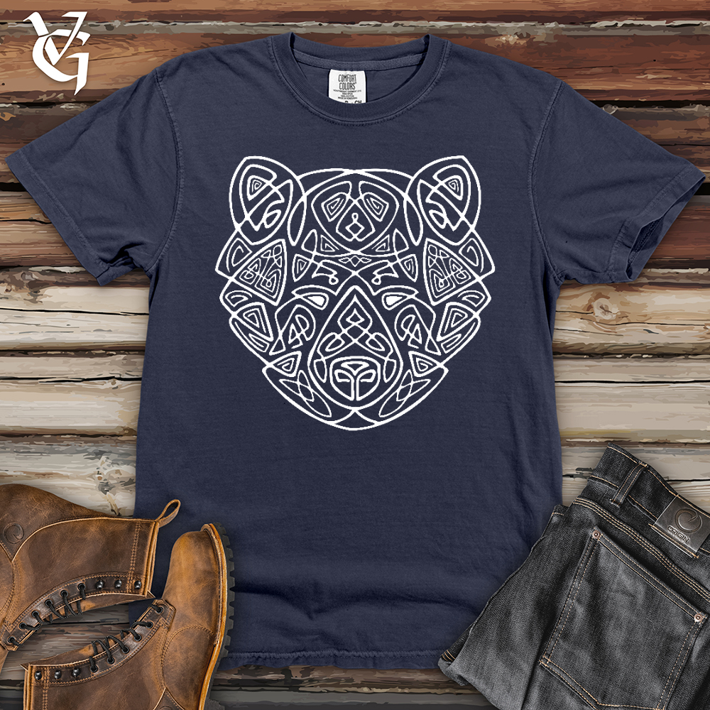 Viking Goods Bear Head Celtic Style Heavy Cotton Comfort Colors Tee Navy / L