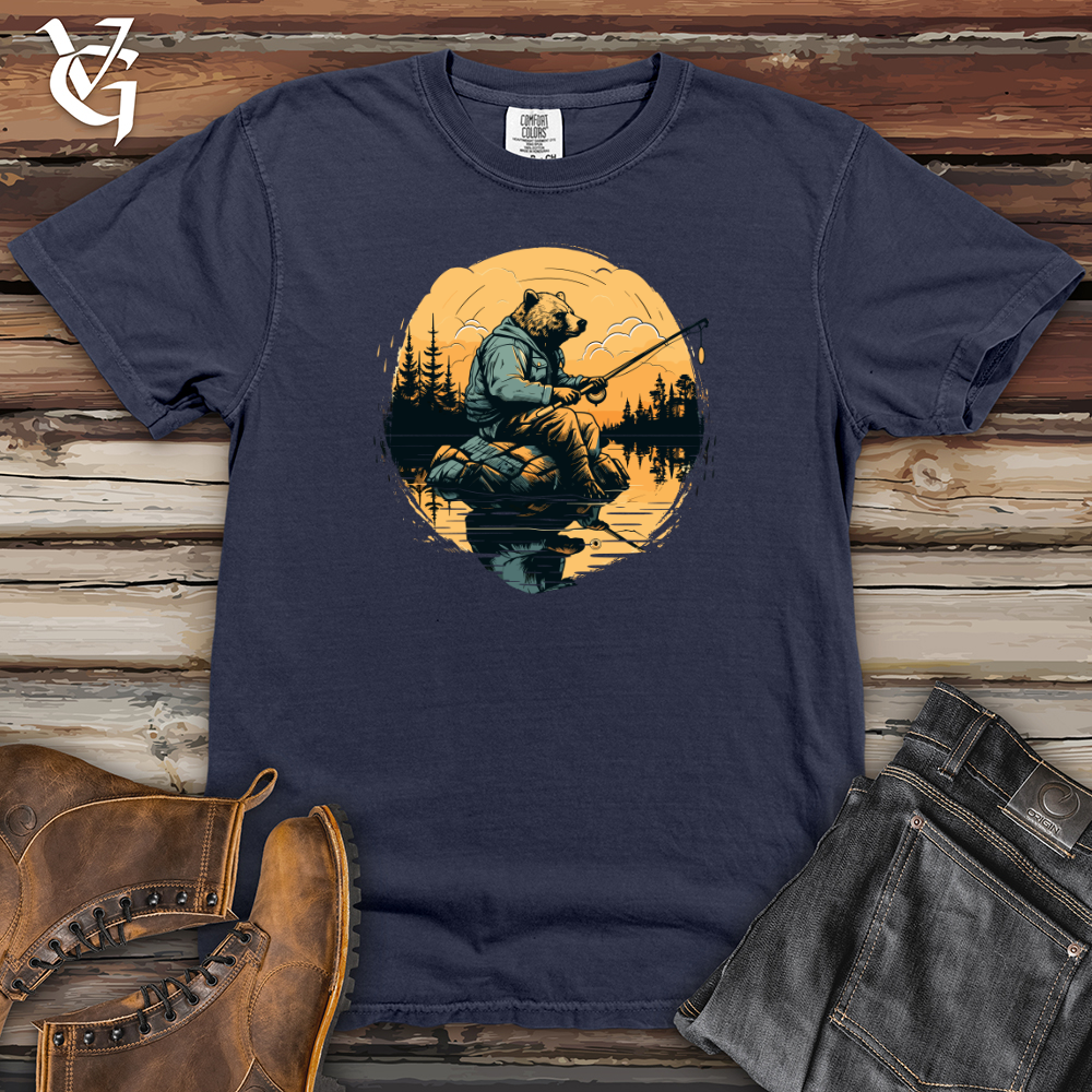 Viking Goods Bear Lakeside Fishing Heavy Cotton Comfort Colors Tee Navy / L