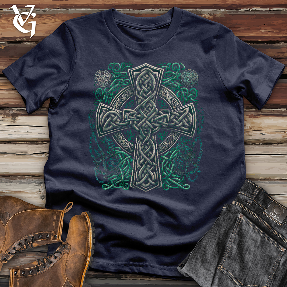 Viking Goods Celtic Crosses Softstyle Tee Navy / L