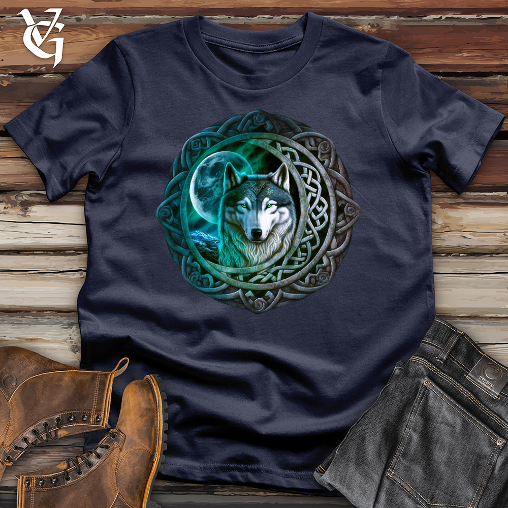 Viking Goods Celtic Moon Wolf Softstyle Tee Navy / L