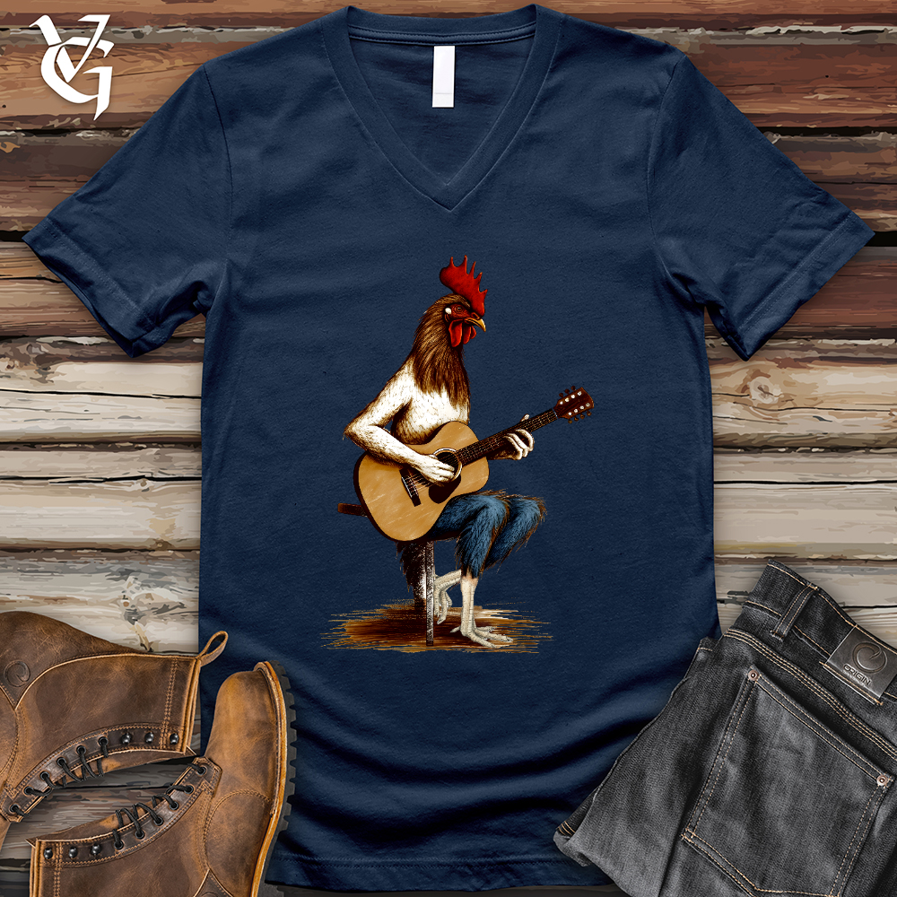 Viking Goods Chicken Guitarist V-Neck Tee Navy / L