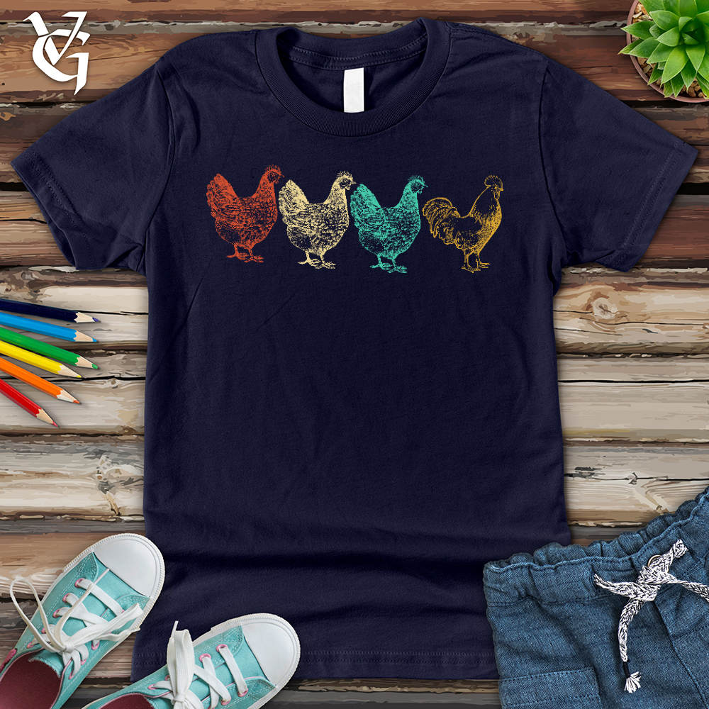 Viking Goods Chicken Scene Youth Tee Navy / L