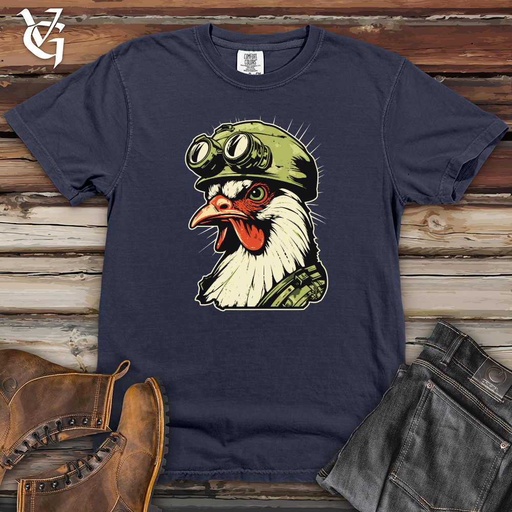 Viking Goods Chicken Soldier Helm Bravery Heavy Cotton Comfort Colors Tee Navy / L