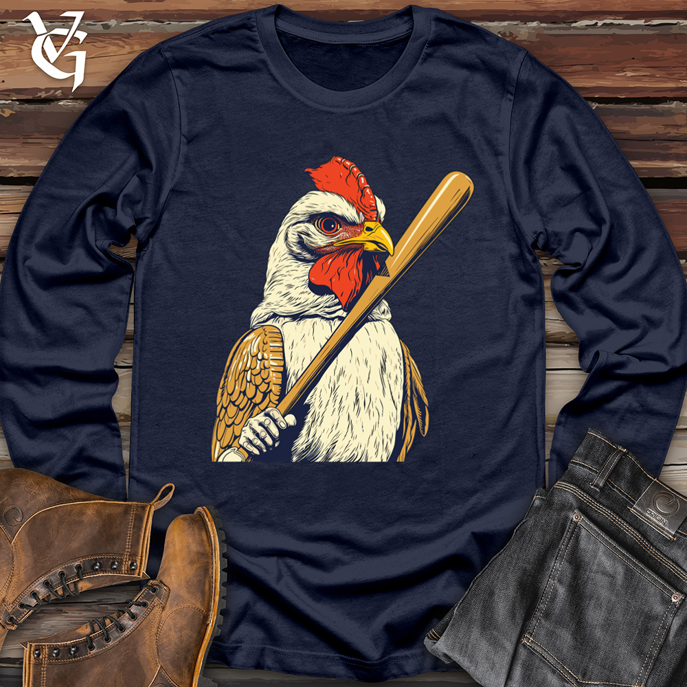 Viking Goods Chicken Swing Baseball Softstyle Long Sleeve Navy / L