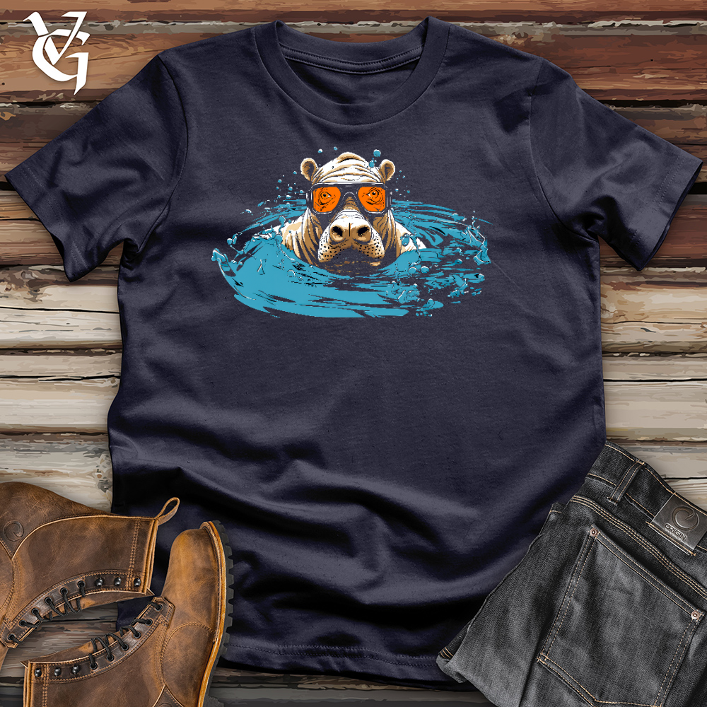 Viking Goods Chillin Hippo Cotton Tee Navy / L