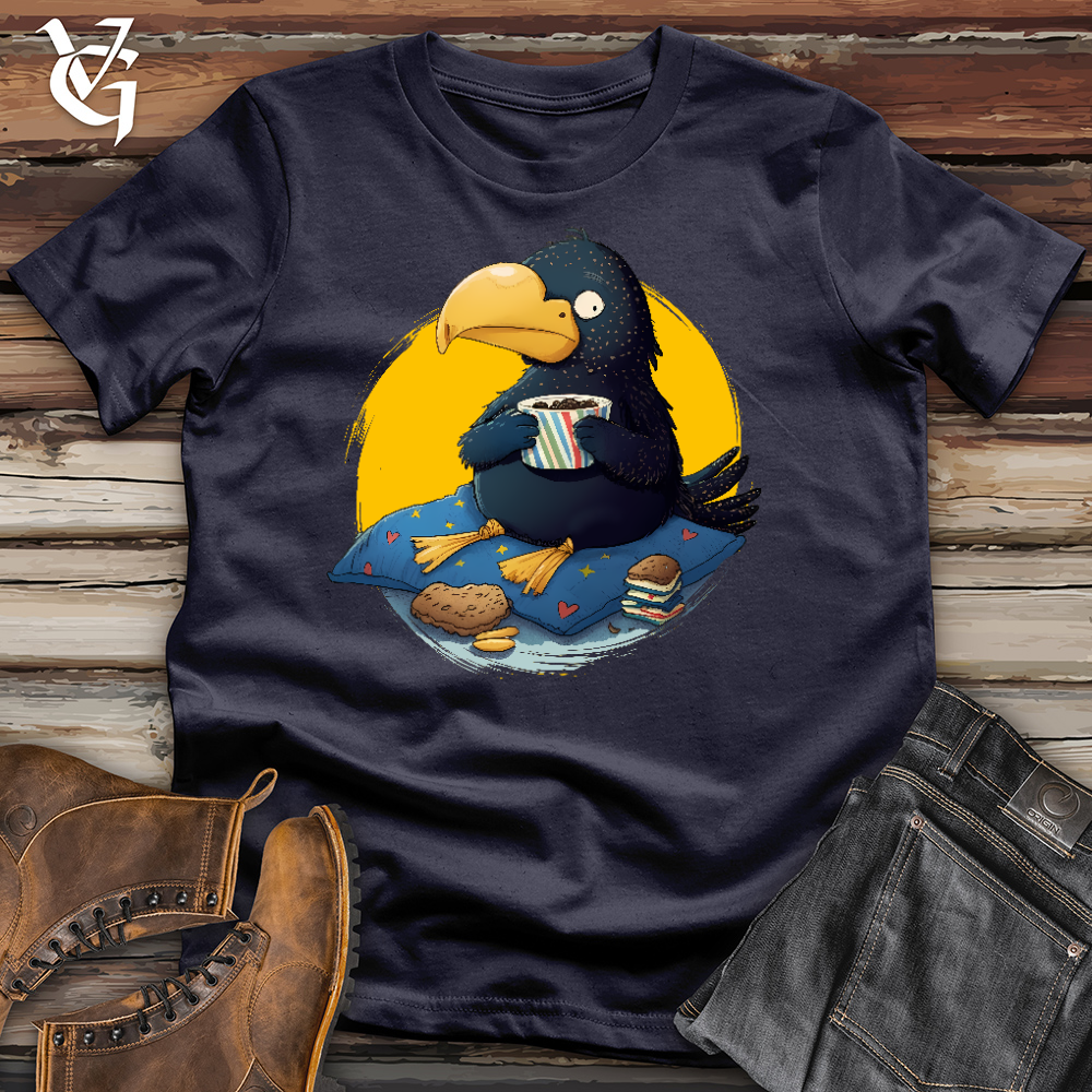 Viking Goods Cookie Eating Black Bird Cotton Tee Navy / L