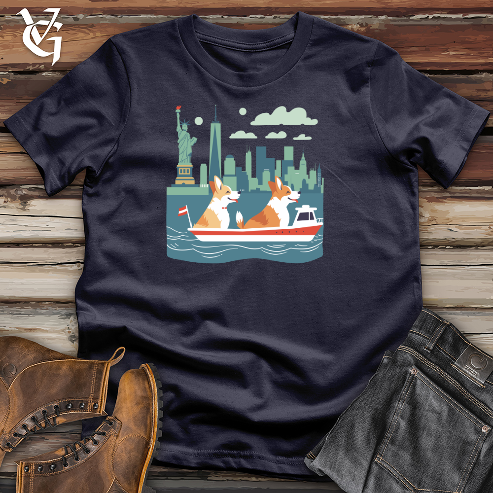 Viking Goods Corgi Harbor Adventure Cotton Tee Navy / L