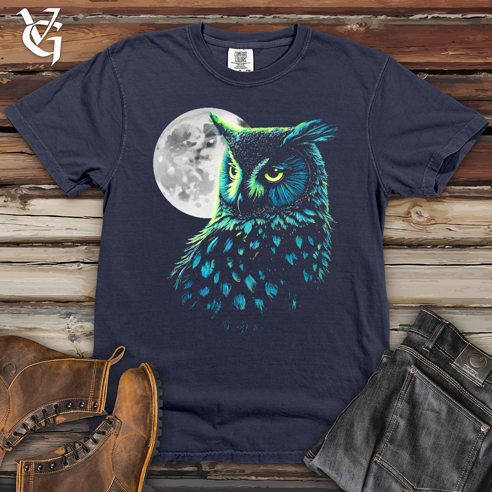 Viking Goods Cosmic Moon Owl Heavy Cotton Comfort Colors Tee Black / L