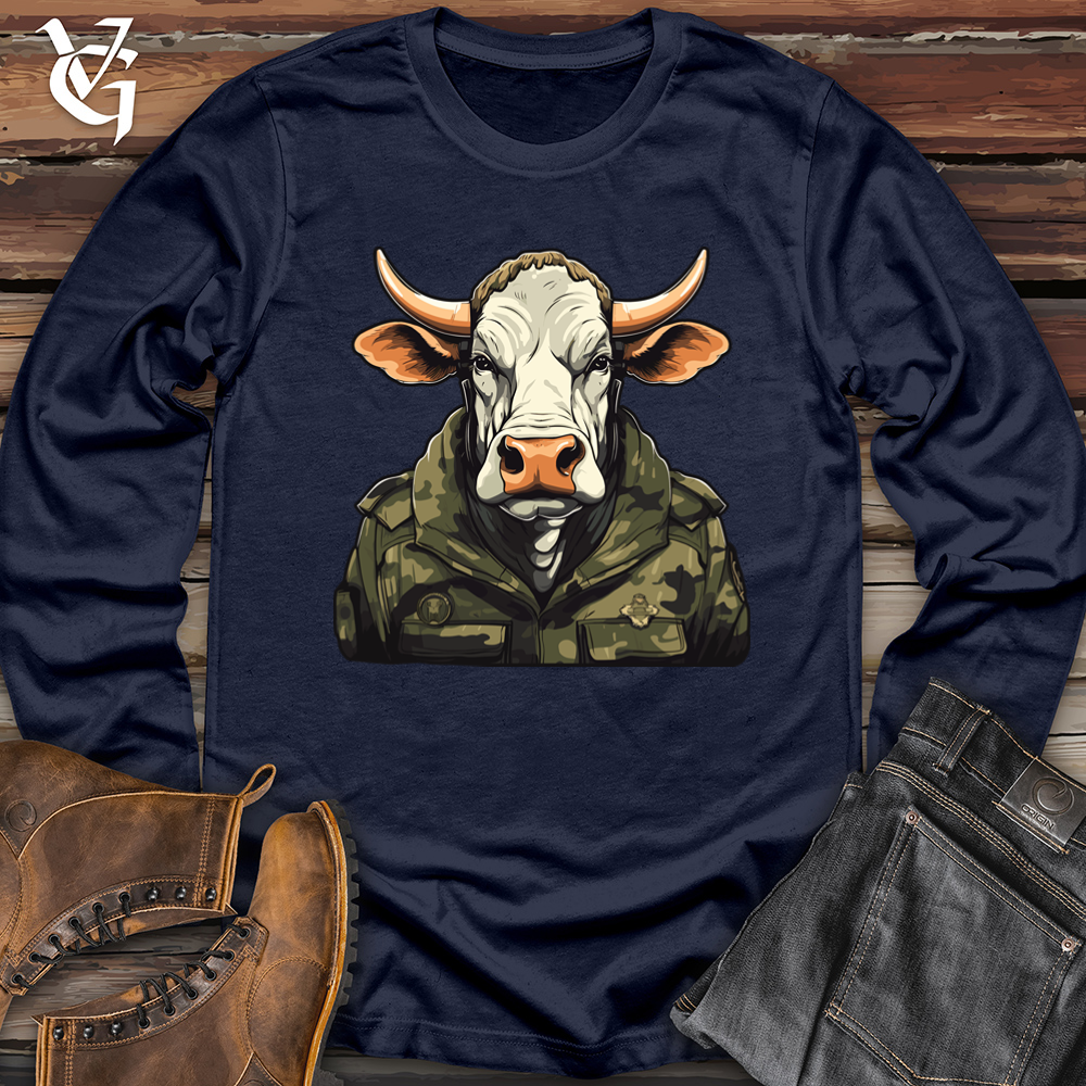 Viking Goods Cow Camo Army Combat Brigade Softstyle Long Sleeve Navy / L