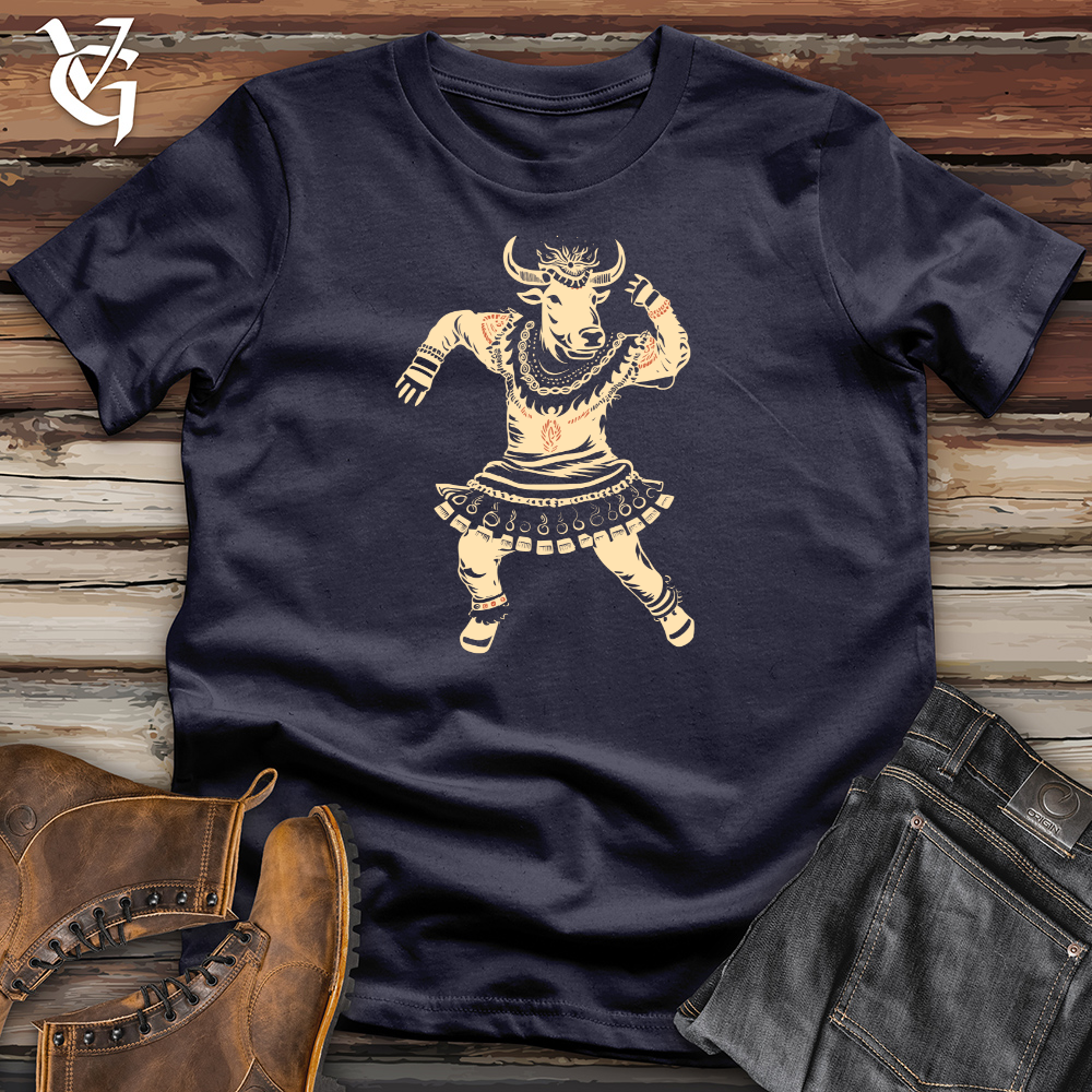 Viking Goods Cow Tribal Dance Cotton Tee Navy / L