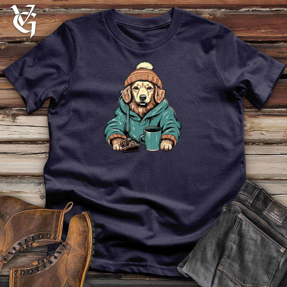 Viking Goods Cozy Cocoa Golden Retriever Cotton Tee Navy / L