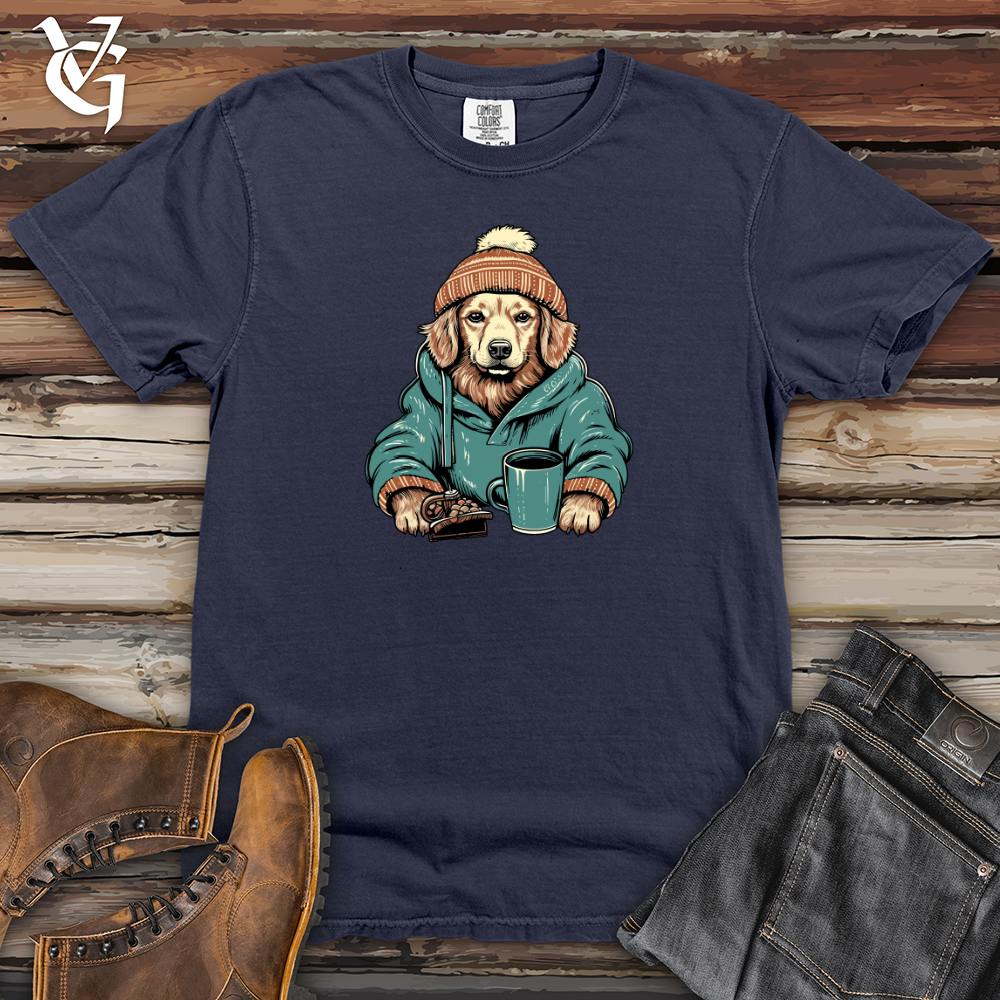 Viking Goods Cozy Cocoa Golden Retriever Heavy Cotton Comfort Colors Tee Navy / L