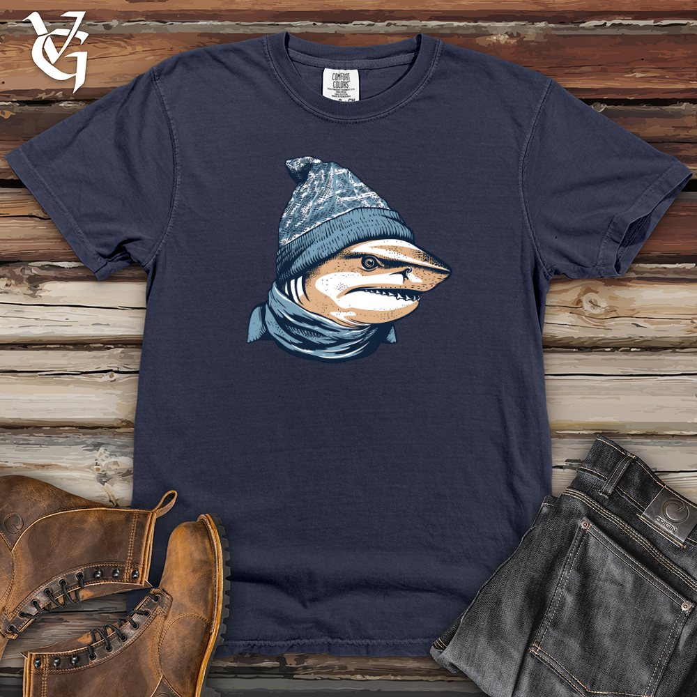 Viking Goods Cozy Shark Vibes Heavy Cotton Comfort Colors Tee Navy / L
