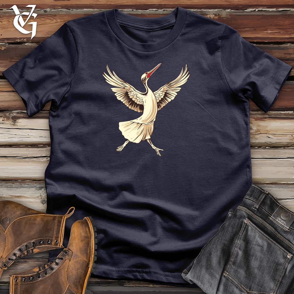 Viking Goods Crane Elegant Dance Cotton Tee Navy / L