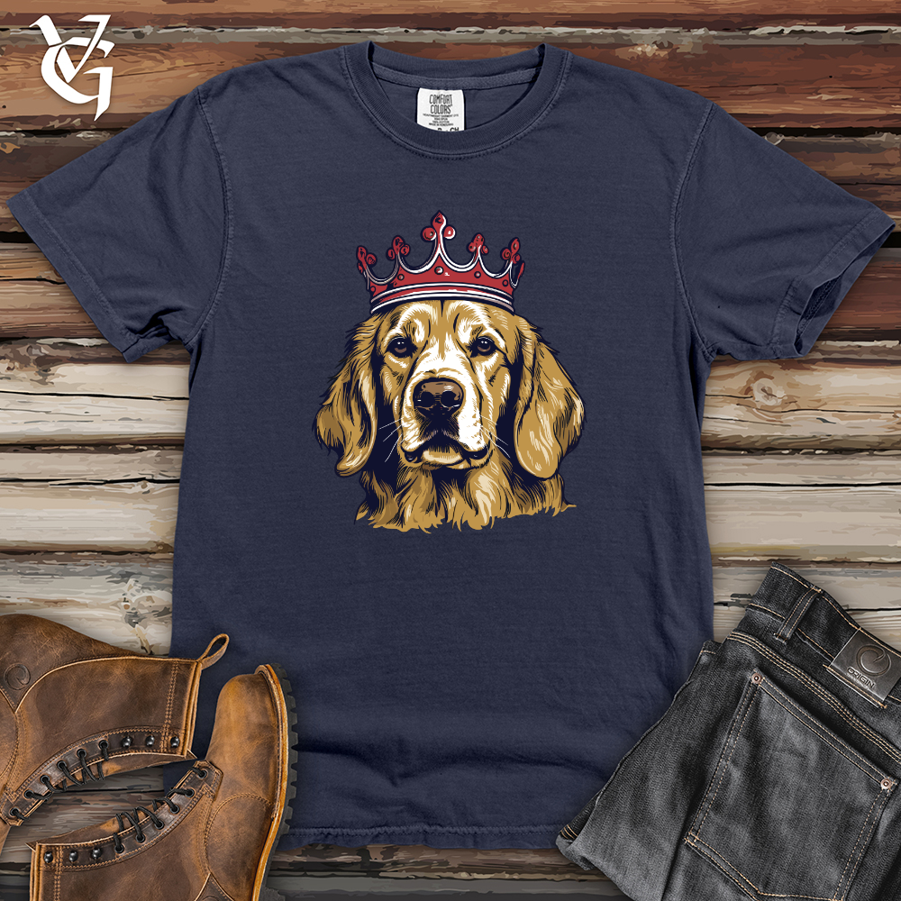 Viking Goods Crowned Golden Retriever Majesty Heavy Cotton Comfort Colors Tee Navy / L