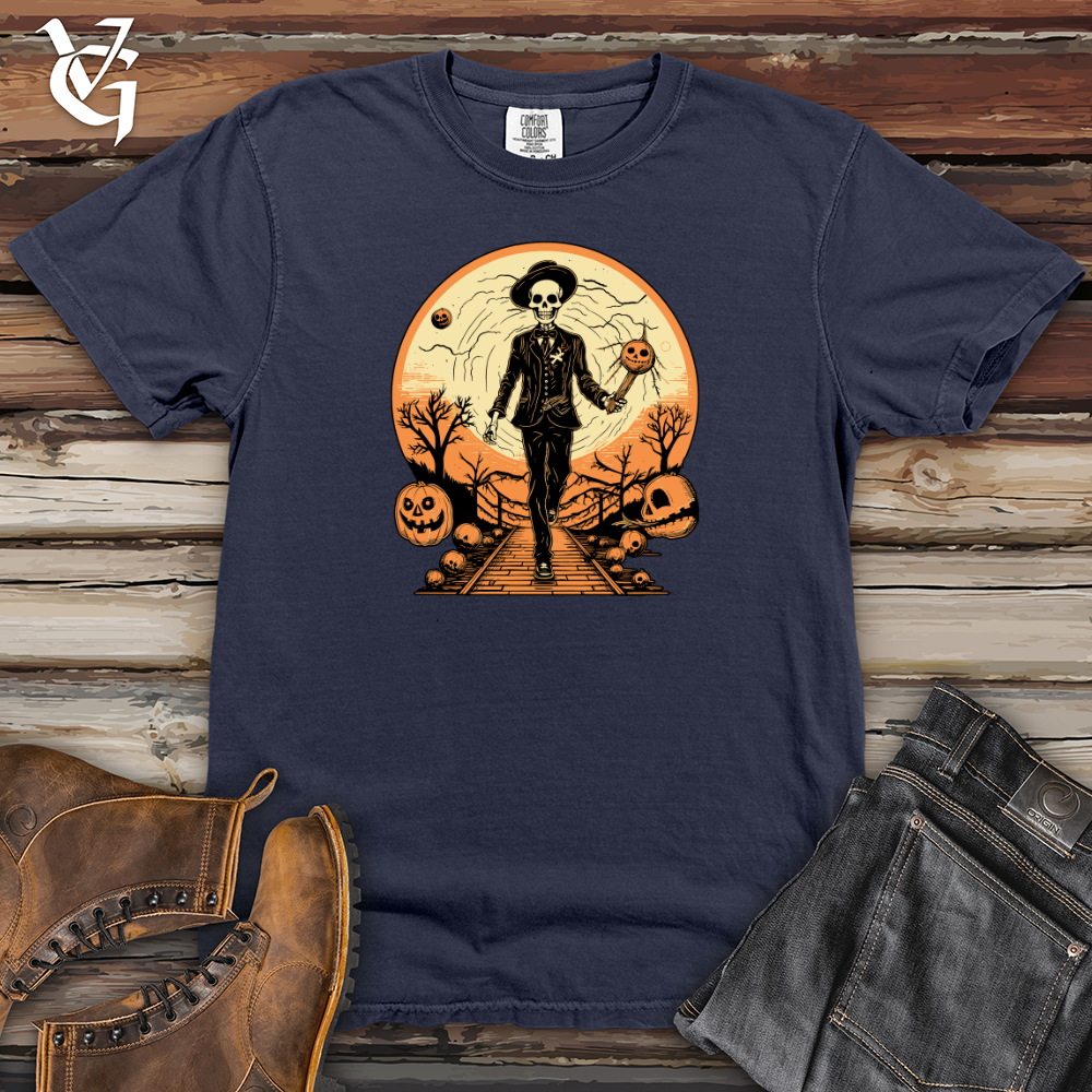 Viking Goods Curious Peach Haunter Heavy Cotton Comfort Colors Tee Navy / L